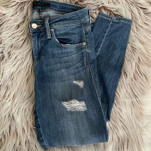 Genetic Denim Women's Skinny Jeans - Dark Blue with Fading